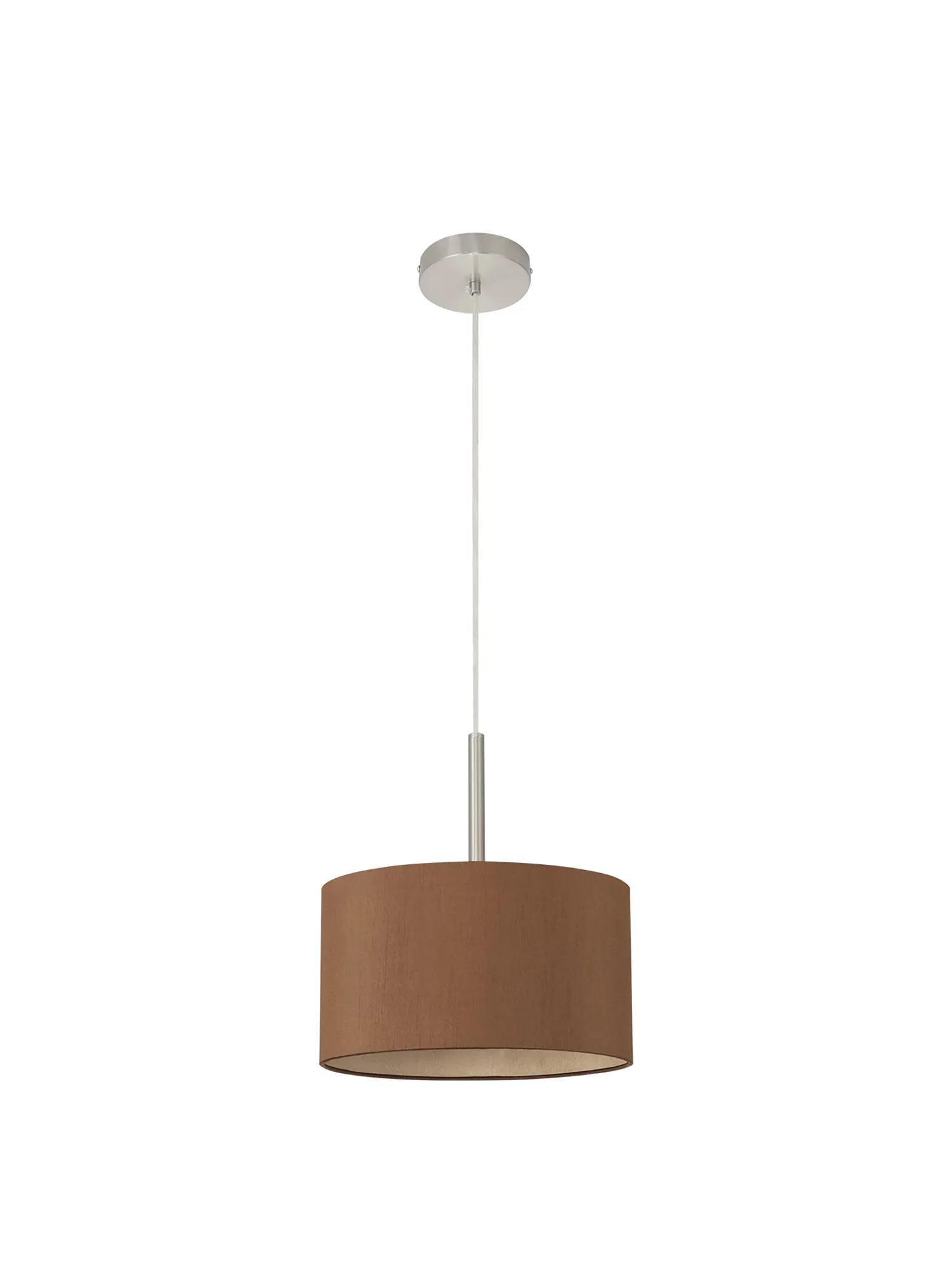 Baymont 30cm Pendant 1 Light Satin Nickel, Raw Cocoa/Grecian Bronze DK0282  Deco Baymont SN RC